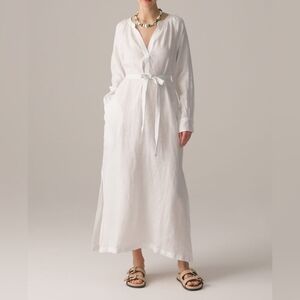 NWT J Crew Cabana Linen Dress White Size Small